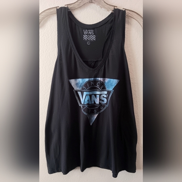 3/10 Vans Tank Top with Cut Out Back XL Junior Black Blue - Picture 1 of 6